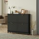 image 10 of HOMCOM Narrow Shoe Cabinet with 4 Flip Drawers Adjustable Shelves White | Gold | 119.5W x 23.5D x 87H cm
