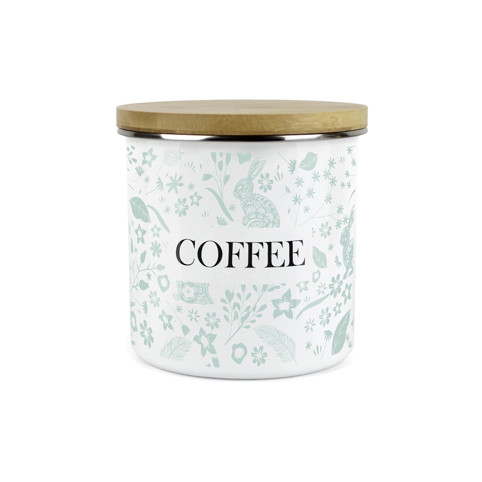 image 1 of Green Wild Rabbits Large Coffee Canister
