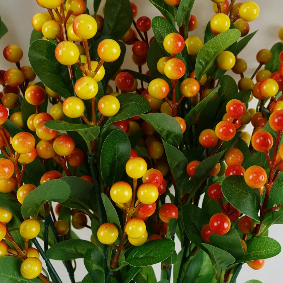 image 1 of 70cm Artificial Orange Berry Spray
