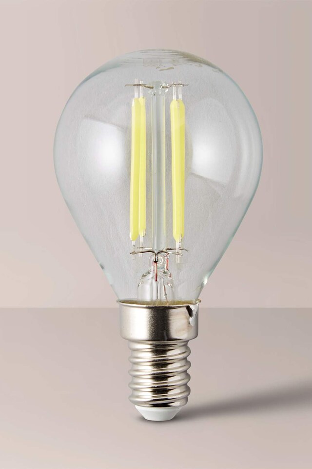 image 1 of ValueLights E14 Pack of 10 4W Filament Golfball Cool White LED Bulbs | Clear