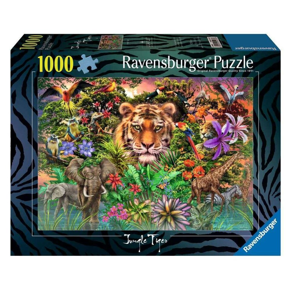 image 1 of Ravensburger Jungle Tiger 1000 Piece Jigsaw Puzzle