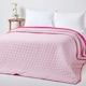 image 4 of Homescapes Cotton Quilted Reversible Bedspread Pink and Cerise - 150 x 200 cm | Pink | 1