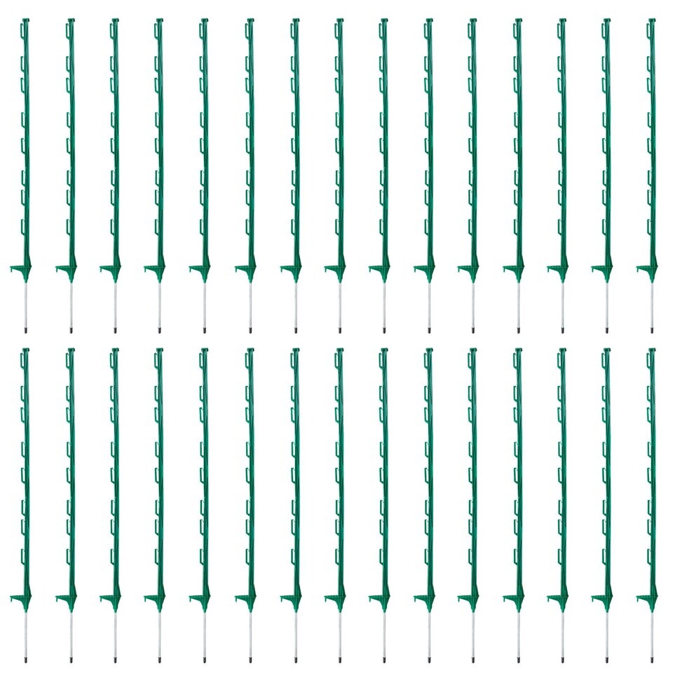 image 1 of True Products Green 4ft/1.2m Heavy Duty Plastic Electric Fence Posts - Temporary Garden Fencing Stakes - Pack of 30 | Green | Green | 30