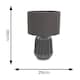 image 3 of ValueLights Zak Pair of Charcoal Grey Pleated Textured Ceramic Table Lamps with matching Shades