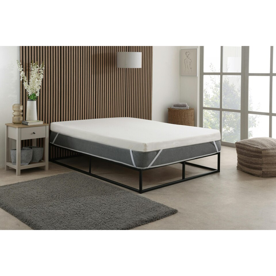 Cool Max Memory Foam Mattress Topper - 1 inch Deep, Pressure Relief | White | European Single