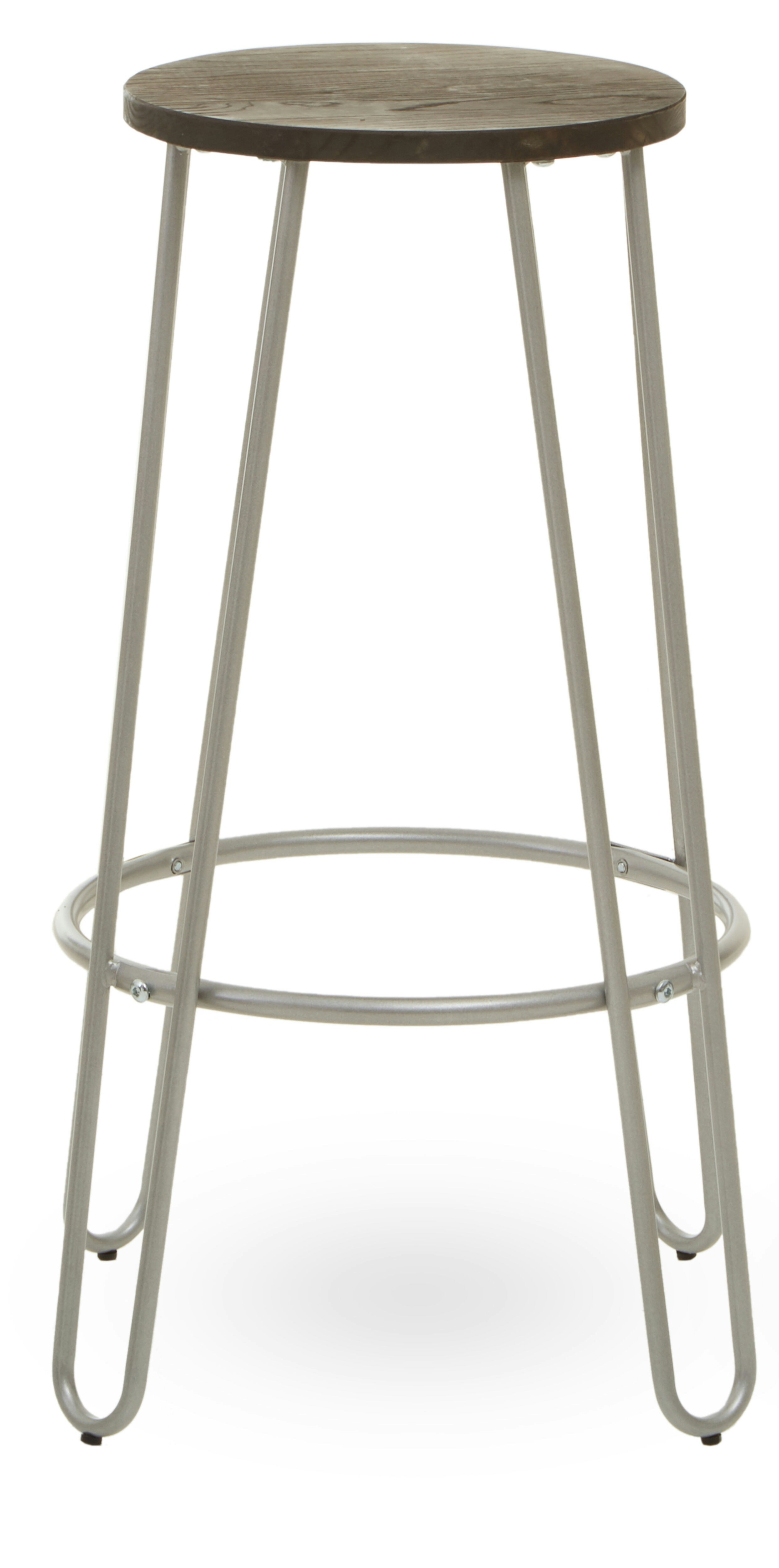 Orsina Silver Finish Metal Bar Stool, Hairpin Stool for Kitchen Counter, Versatile Breakfast Stool for Home