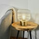 image 2 of ValueLights Satin Gold Base Bedside Table Lamp With Clear Glass Textured Light Shade