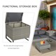 image 5 of Outsunny 4 PCs Rattan Wicker Sofa Set Conservatory Furniture w/ Side Storage Box