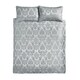 image 4 of Damask Jacquard Duvet Cover Set | Silver | Silver Grey