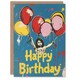 image 1 of Little Girl Balloons Graffiti Style Woman Her Birthday Card