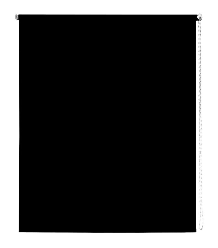 image 1 of 85cm Black Trimmable Thermal Blackout Roller Blinds | Grey | Grey
