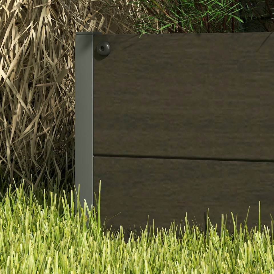 image 1 of Outsunny Raised Garden Bed with Trellis Standing Patio Planter Box Black 