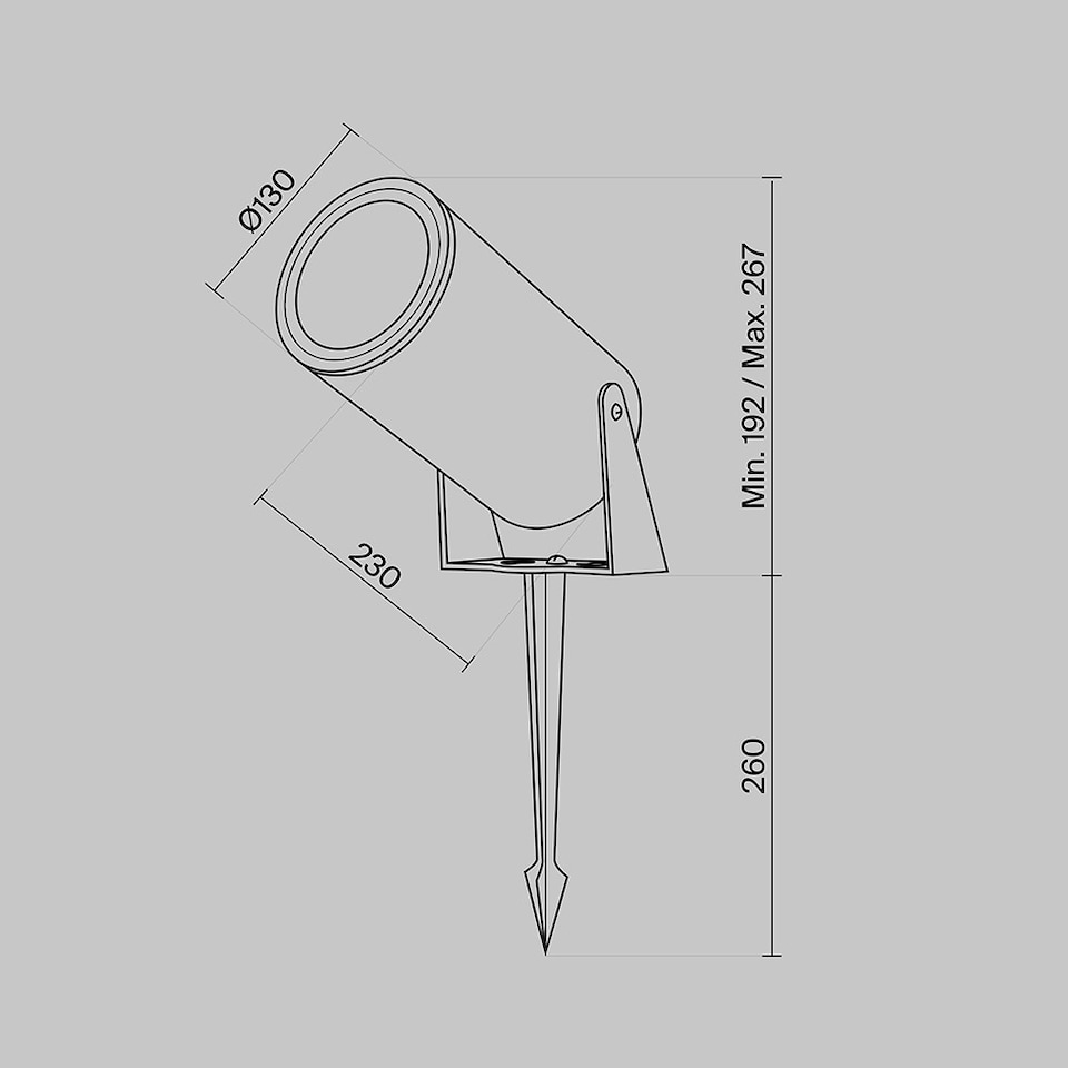 image 1 of Bern Outdoor Spike Graphite 3000K 2800lm IP65
