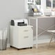 image 2 of Vinsetto 2-Drawer Locking Office Filing Cabinet 5 Wheels Rolling Storage White