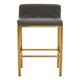 image 2 of Interiors by Premier Dark grey and Gold Finish Bar Chair, Glam Touch Indoor Metal Bar Stool, Footrest Bar Chair