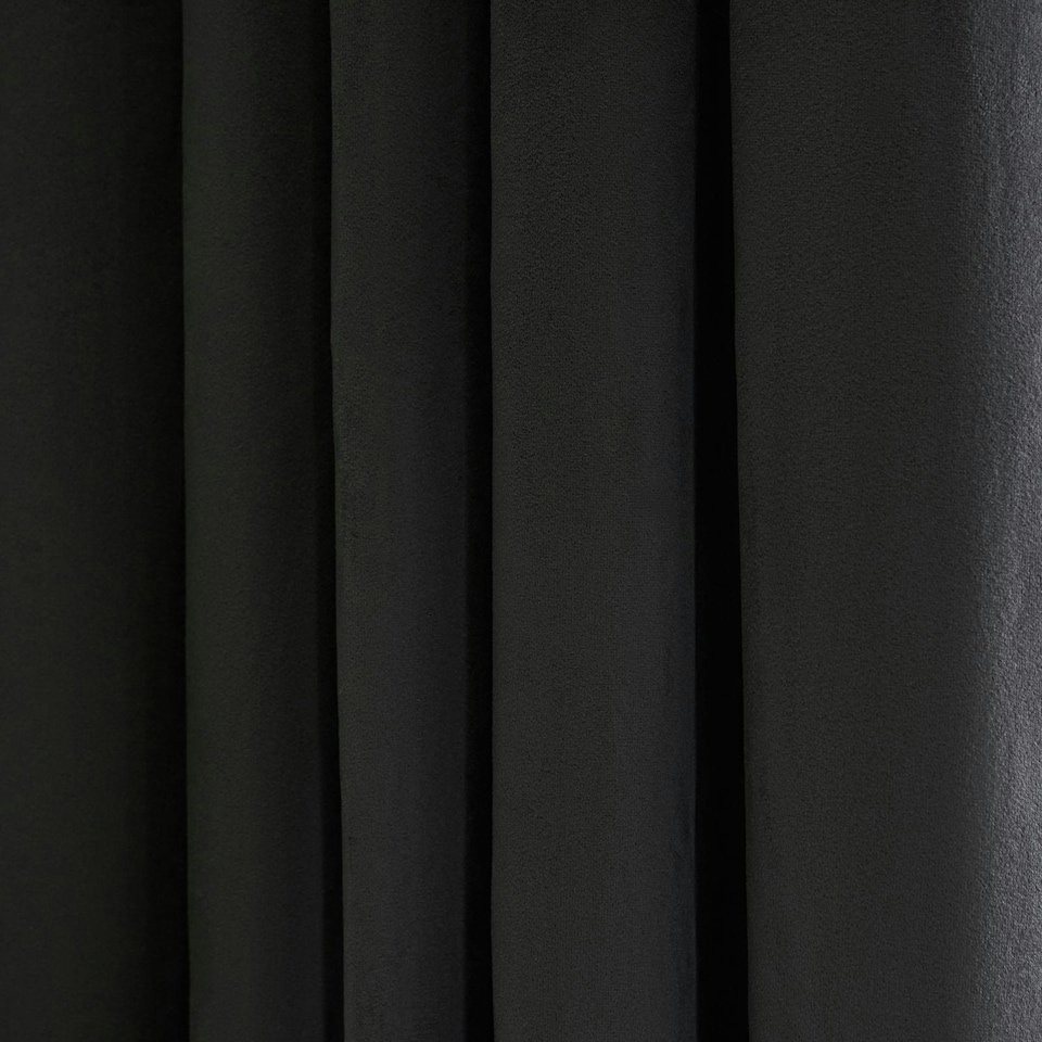 image 1 of OHS Soft Velvet Plain Dyed Thermal Insulated Panel Pair Eyelet Curtains, 66x72" Pink
