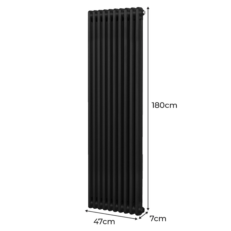 image 1 of Traditional 2 Column Radiator 1800 x 472mm Black