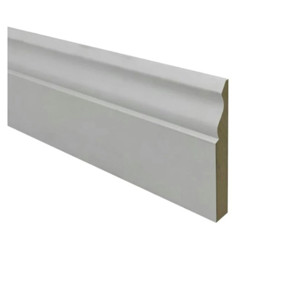 image 1 of PACK OF 20 (Total 20 Units) - 18mm x 144mm White Primed MDF Ogee Skirting Board - 4400mm Length