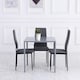 image 5 of HOMCOM Modern Square Dining Table with Tempered Glass Top Metal Legs for Kitchen