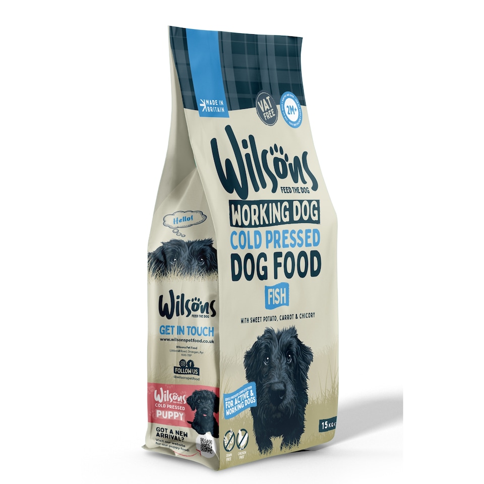 image 1 of Wilsons Fish Cold Pressed Working Dog Food Natural High Energy Protein Diet - 15kg bag