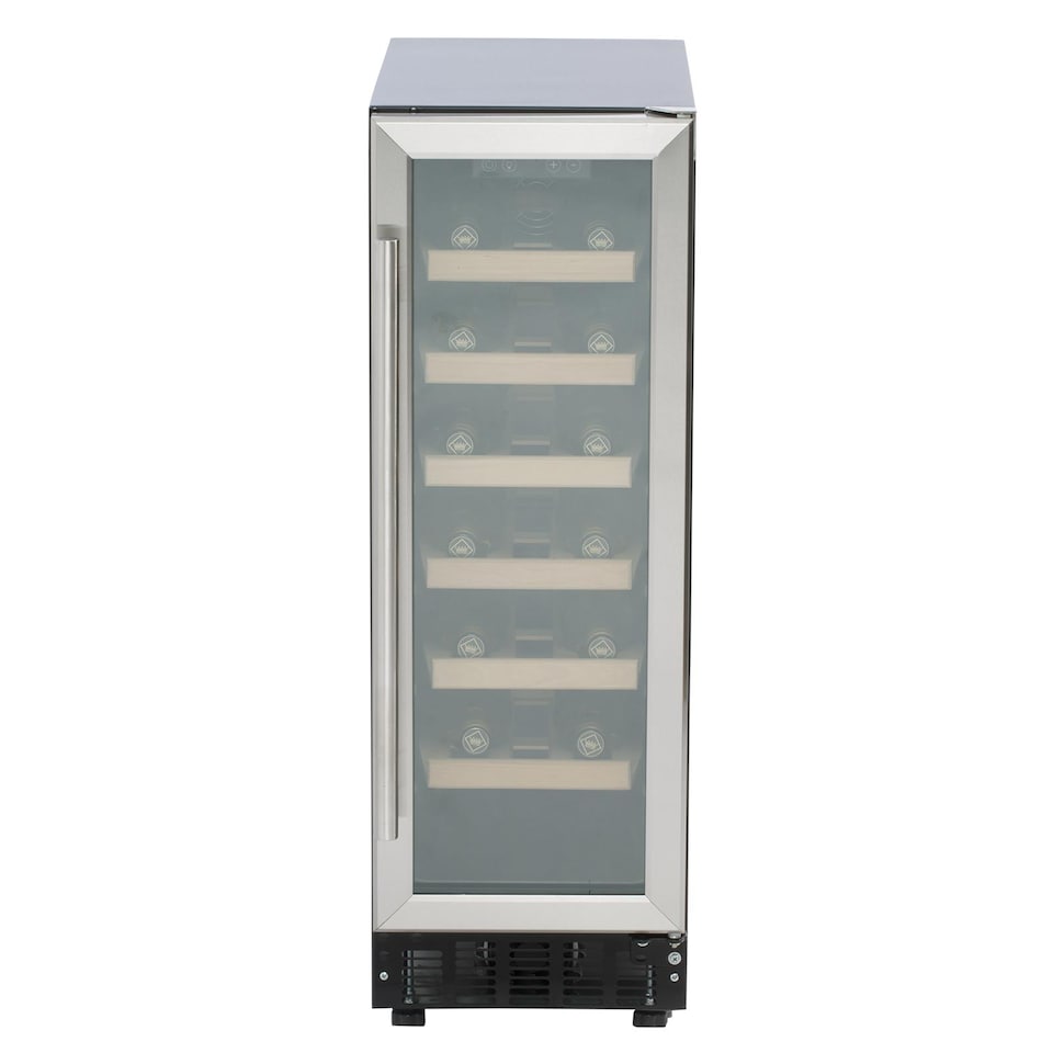 image 1 of SIA WC30SS/1 Undercounter Wine Cooler Fridge, 59L 19 Bottle Capacity, LED Light, Silver Black