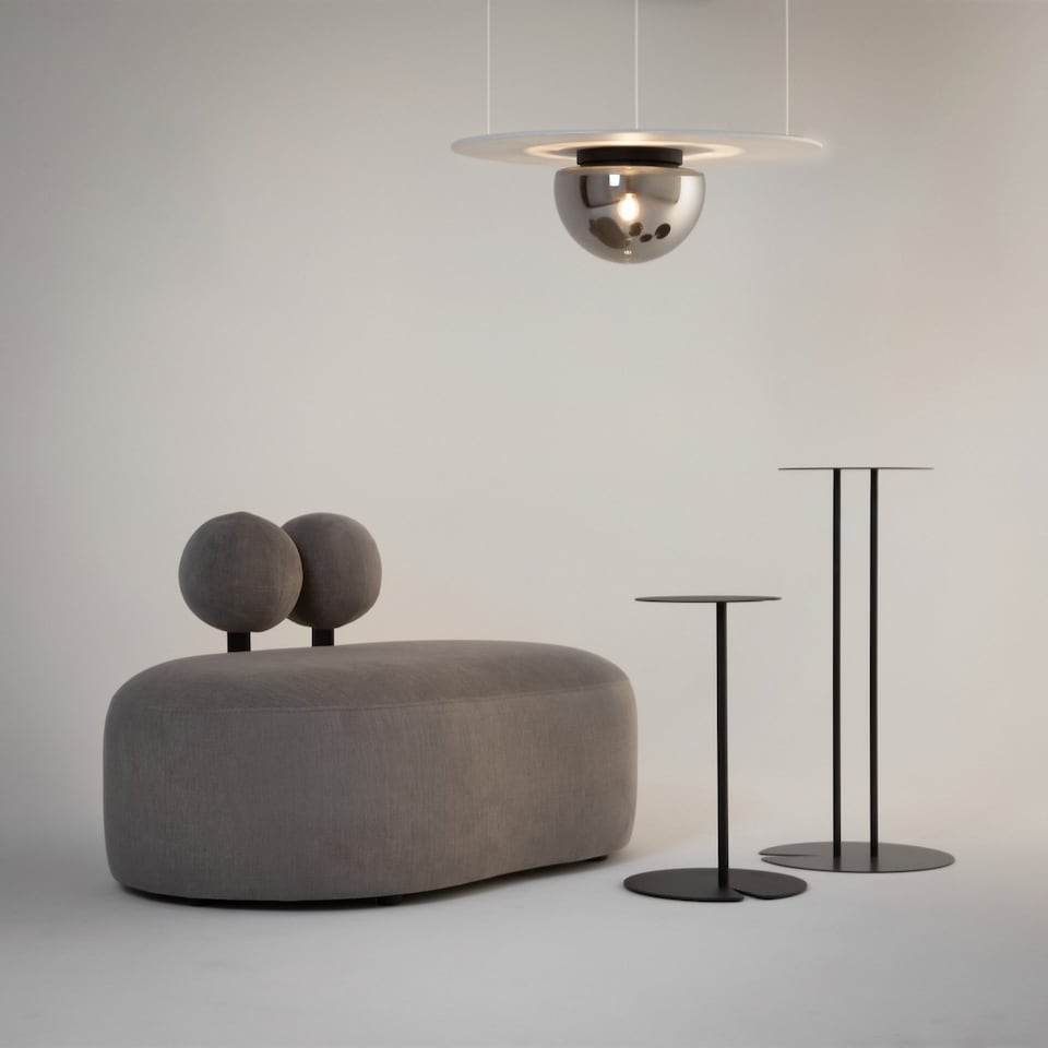 image 1 of Glassy Modern Globe Ceiling Light Black 1xE27 Smoky Shade