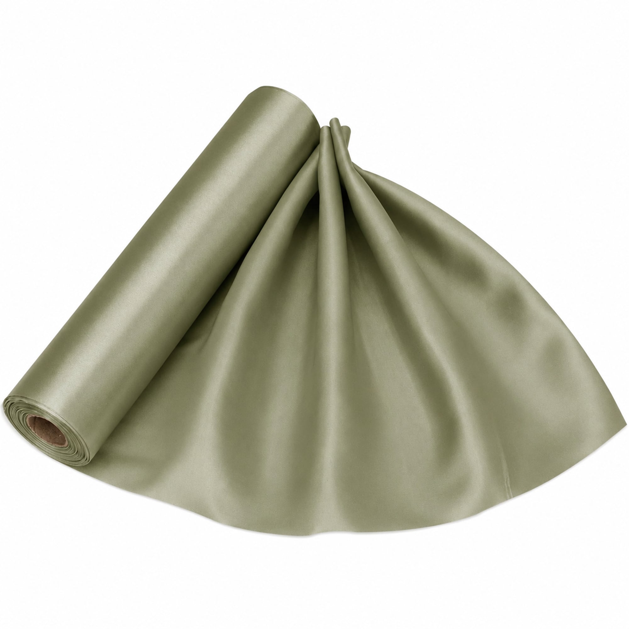 Neel Blue Sage Satin Fabric Roll, Silky & Shiny, Soft Polyester Roll - 29cmx20m in Green