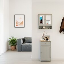 Bath Vida Priano 1 Door 1 Drawer Freestanding Bathroom Storage Cabinet, Grey & Oak