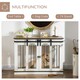 image 3 of PawHut Dog Crate Furniture for Large Dogs, Double Dog Cage for Small Dogs, White
