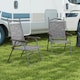 image 1 of Outsunny Folding Chairs Set of 2, Garden Chair with Armrest, Breathable Mesh Fabric Seat, Camping Sports Chairs for Adults, Grey