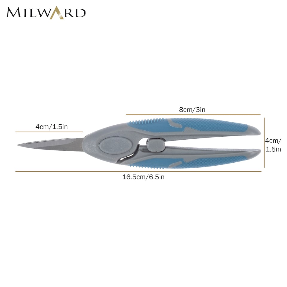 image 1 of Milward Easy Action Scissors - 16.5cm/6.5in Spring-Assisted Soft-Grip Scissors with 4cm Blade for Precision Crafting