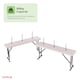 image 6 of 2x 3ft Folding Heavy Duty Outdoor 2 Person Trestle Bench Chair | White