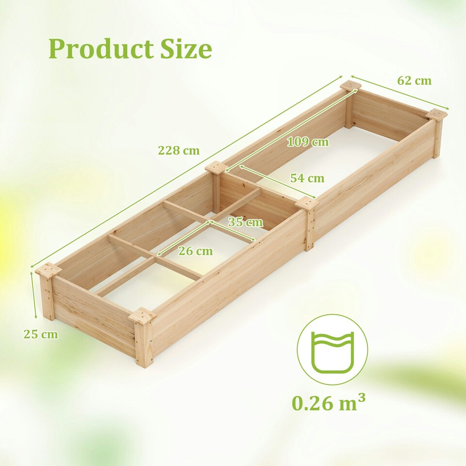image 1 of COSTWAY Wooden Raised Garden Bed Elevated Planting Bed N/A