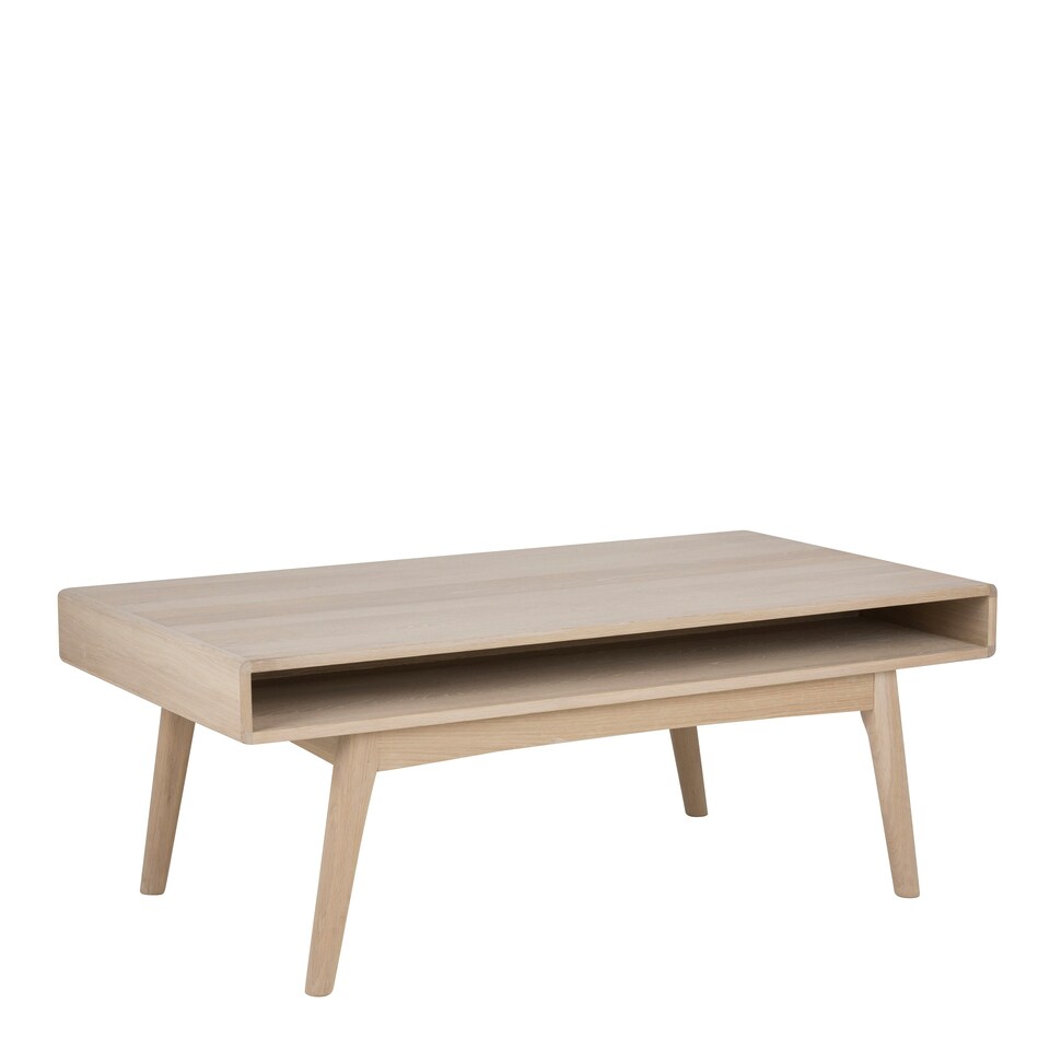 image 1 of Marte Coffee Table with Open Shelf in White Oak