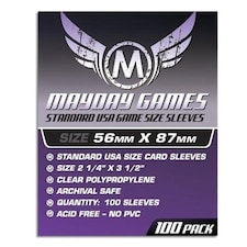 100 x Clear Standard American Card Sleeves 56mm x 87mm (Mayday)