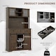 image 2 of COSTWAY 184cm Tall Kitchen Cupboard Buffet Storage Cabinet Brown