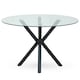 image 2 of Interiors By Premier Elegant Glass Top Dining Table With Black Metal Legs, Contemporary Dining Table, Sturdy Modern Table Black
