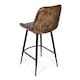 image 3 of Real Genuine Leather Breakfast Kitchen Bar Stool Tan Brown With Back Rest 106cm High x 50cm Wide x 59cm Deep Seat Height 70cm