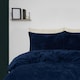 image 2 of OHS Teddy Fleece Ultra Soft Duvet Cover and Pillowcase Bedding Set, Double - Navy Blue