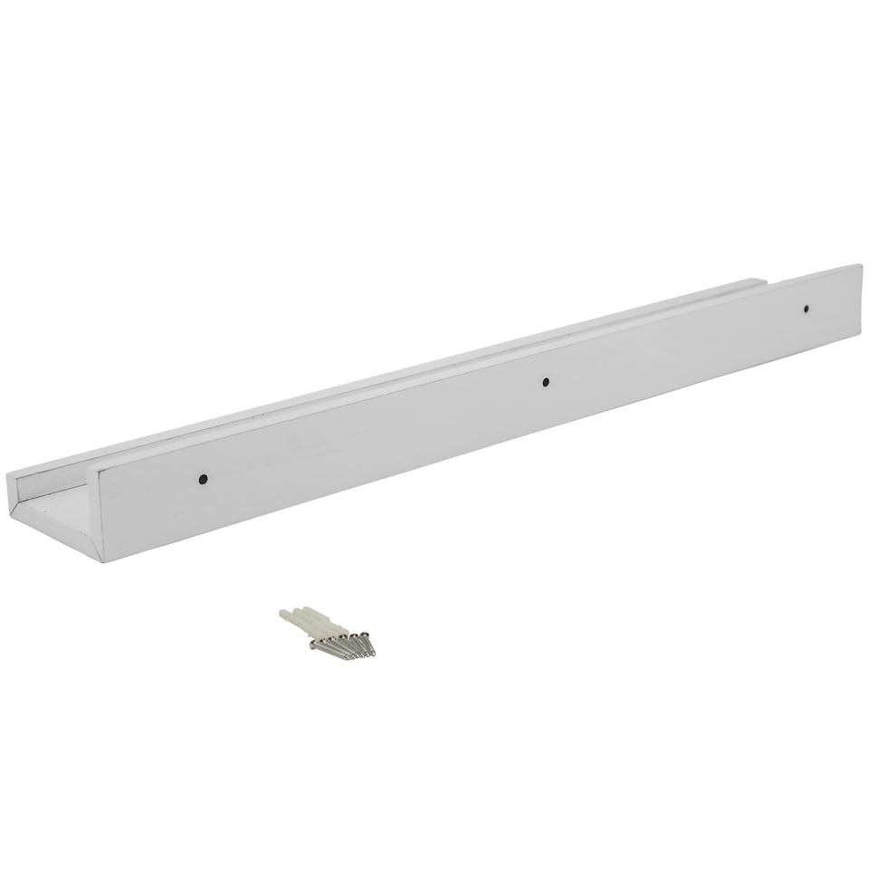 image 1 of Harbour Housewares Floating Picture Ledge Wall Shelf - White - Photo Gallery Bookshelf Wall Shelves Floating Shelves 57cm