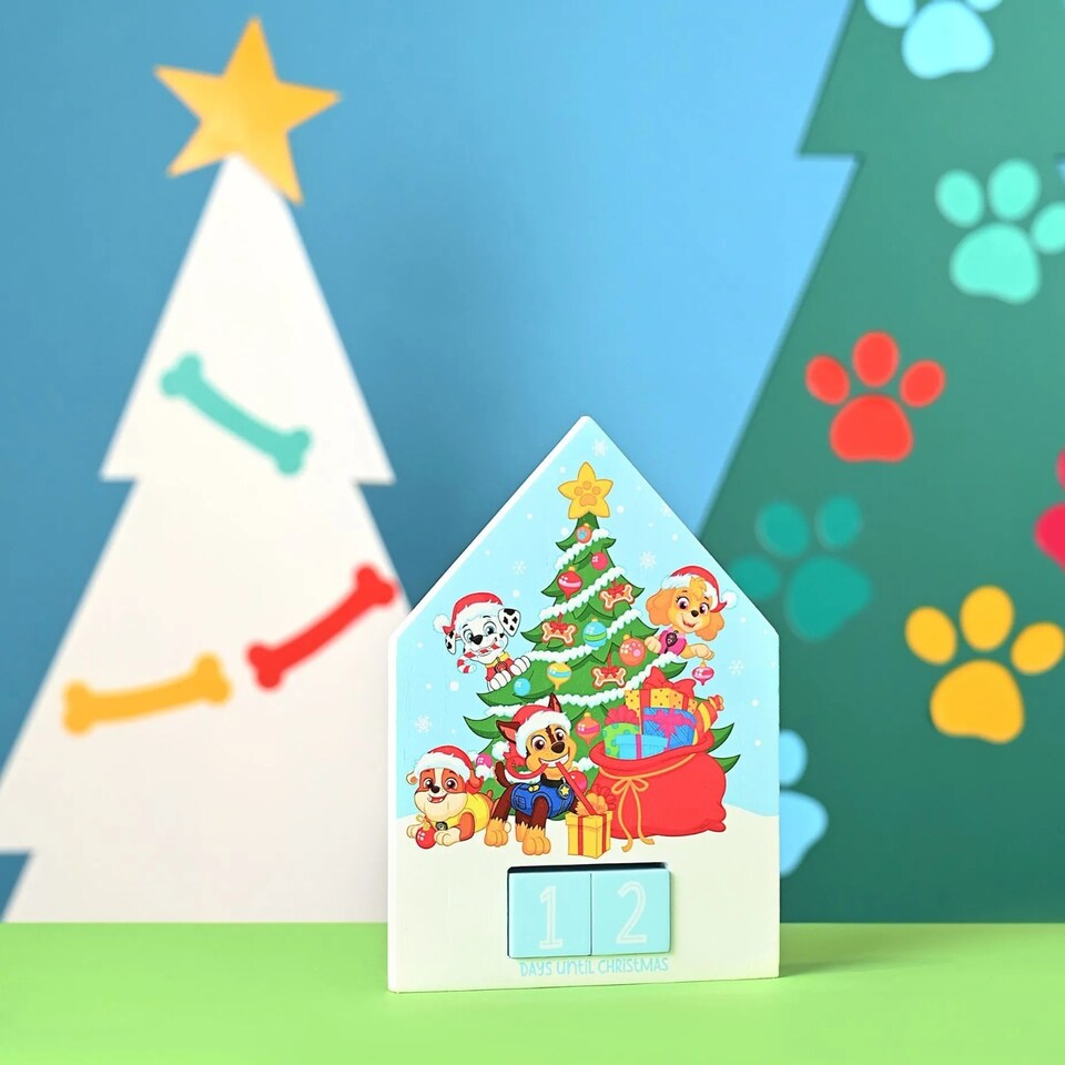 image 1 of Widdop Gifts Paw Patrol Christmas Countdown Wooden Calendar