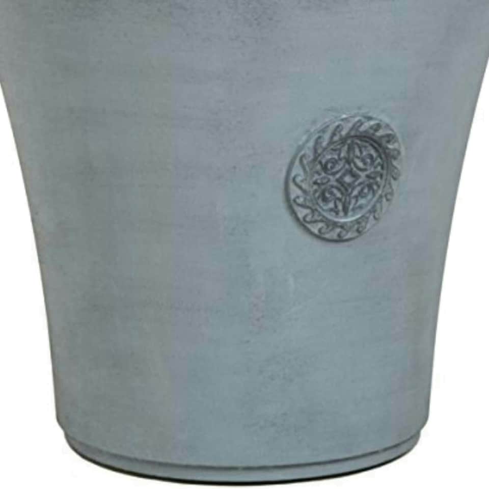 image 1 of Primrose White Round Stone and Resin Composite Planter Frost Resistant 50cm
