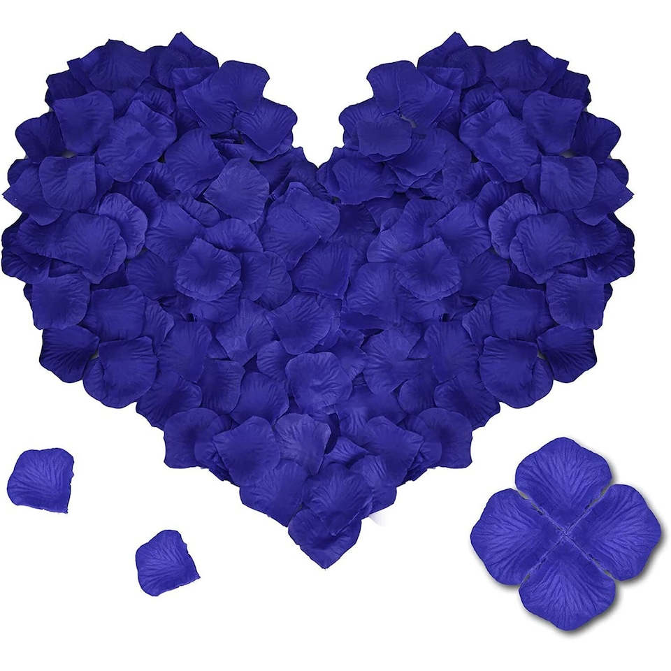 500 Artificial Blue Rose Petals | Silk Flower Petal Confetti for Weddings, Valentine's Day, Engagements & Romantic Decorations | Realistic Decorative Petals for Tables, Beds, Aisles & Party Décor