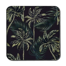 Green Palm on Black (Coaster)
