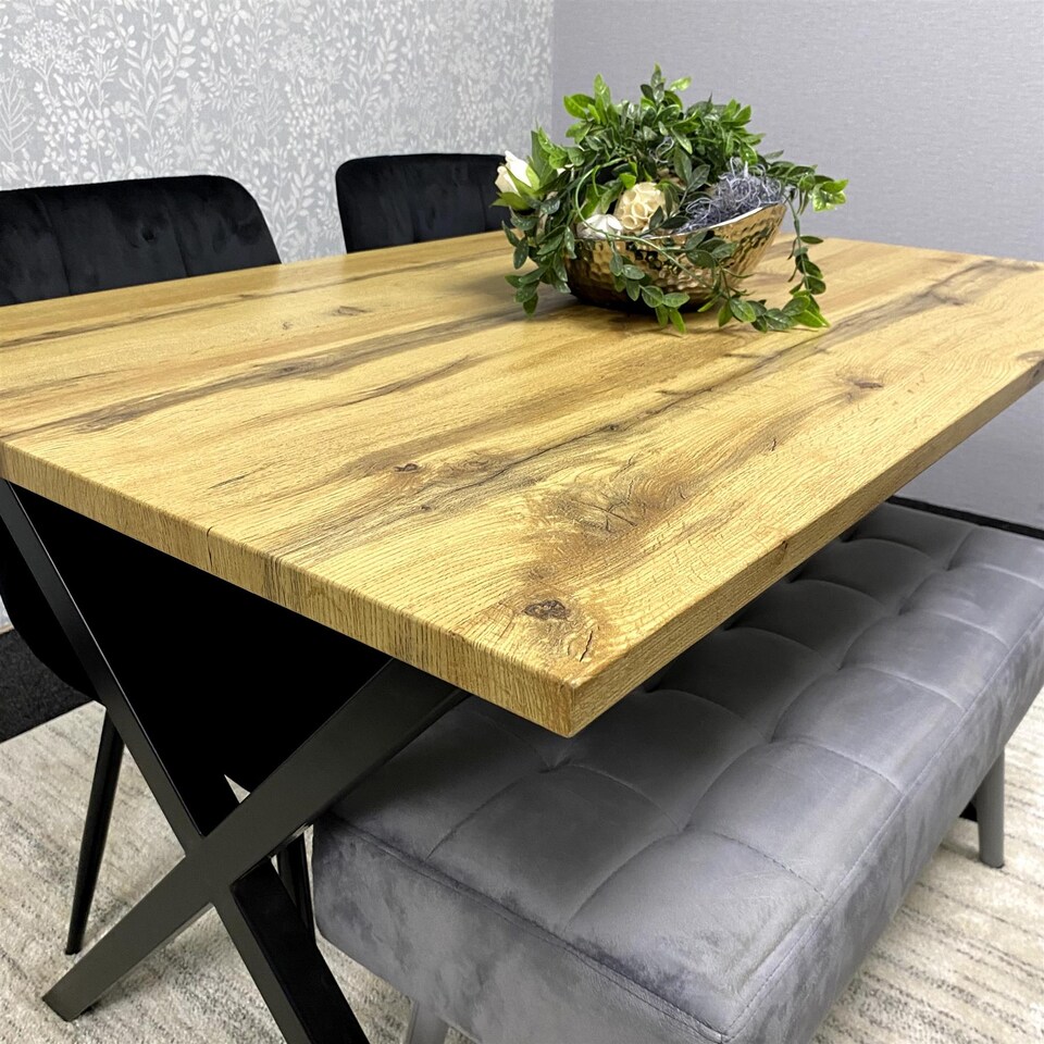 image 1 of Modern Dining Table Set with Padded Bench and 2 Black Velvet Chairs, Stylish Kitchen or Dining Room Furniture