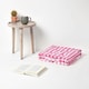 image 2 of Homescapes Pink Block Check Cotton Gingham Floor Cushion - 40 x 40 cm | Pink | 40 x 40 cm
