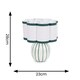 image 3 of ValueLights Rohan Teal Stripe Ceramic Sphere Table Lamp with Teal Trim Shade and LED Bulb