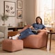 image 2 of Icon Armchair And Footstool Jumbo Cord Bundle Dawn Pink