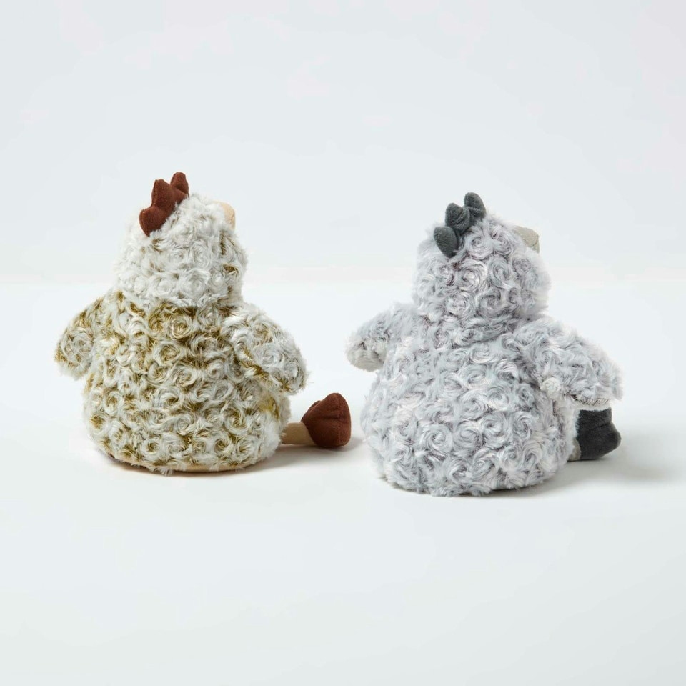 image 1 of Homescapes Luxury Fabric Chicken Doorstop Set of 2