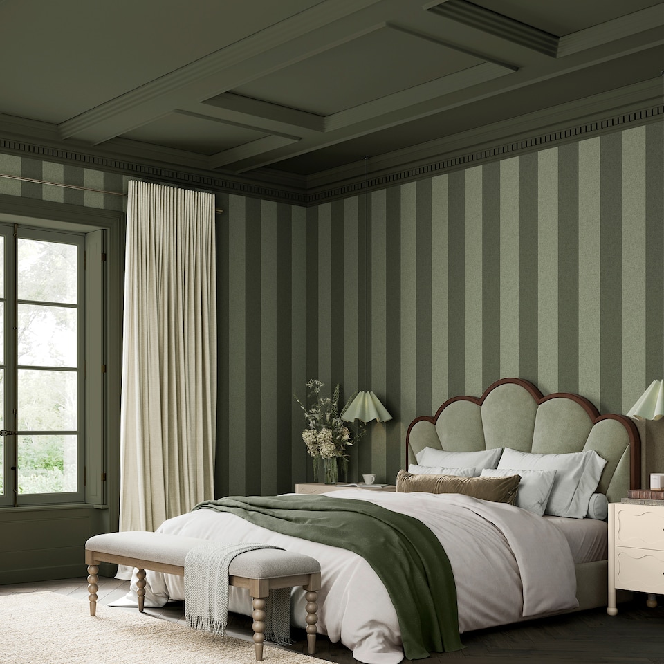 image 1 of Superfresco Easy Regent Stripe Forest Wallpaper
